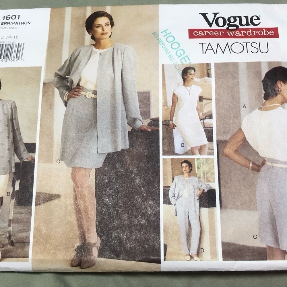 Vogue Career Wardrobe Tamotsu pattern 1601 -12-14-16 several pieces to sew-uncut